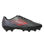 Chuteira de Campo Umbro Fast - Adulto PRETO/CINZA/VERMELHO