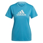 Camiseta adidas Logo - Feminina AZUL CLA/BRANCO