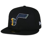 Boné Aba Reta New Era 59Fifty Aba Reta NBA UTAH JAZZ Aba Reta Fitted New Era PRETO