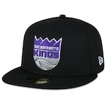 Boné Aba Reta New Era 59Fifty Aba Reta NBA SACRAMENTO KINGS Aba Reta Fitted New Era PRETO