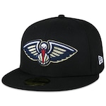 Boné Aba Reta New Era 59Fifty NBA New Orleans Pelicans - Fitted - Adulto PRETO