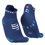 Meia de Compressão Cano Curto Compressport para Corrida Run Low V4 - Unissex AZUL