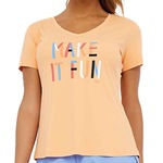 Camiseta Alto Giro Skin Fit Make It Fun - Feminina LARANJA