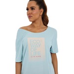 Camiseta Alto Giro Piquet 2 - Feminina AZUL/ROSA