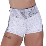 Shorts Orbis Fitness Recortes Poliamida Cós Alto - Feminino BRANCO