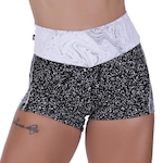 Shorts Orbis Fitness Recortes Poliamida Cós Alto - Feminino PRETO