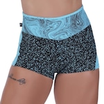 Shorts Orbis Fitness Recortes Poliamida Cós Alto - Feminino AZUL