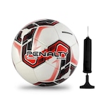 Kit Bola Campo Penalty Storm XXI + Bomba de Ar BRANCO/VERMELHO