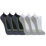 Kit Meia Cano Curto Lupo Performance Fitness - 6 Pares - Adulto BRANCO/PRETO