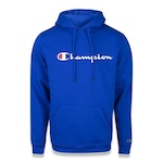 Blusão de Moletom com Capuz Champion Felpado C/ Capuz Superfleece Script - Masculino AZUL