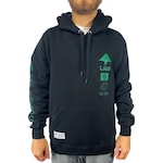 Blusão de Moletom com Capuz LRG Stronger Canguru Branches - Masculino PRETO/VERDE