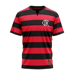 Camisa Flamengo Retrô Tri Carioca Braziline - Masculina Vermelho/Preto