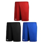 Kit 3 Calções Penalty X Plus Size - Masculino Vermelho/Preto