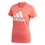 Camiseta adidas Must Haves Badge Of Sport - Feminina Coral/Branco