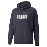 Blusão de Moletom Puma Essentials Plus Two-Tone Big Logo - Masculino AZUL ESC/BRANCO