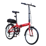 Bicicleta Dobrável Urbana Durban Metro aro 20" - 6 Marchas - Adulto VERMELHO