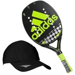 Kit Beach Tennis Raquete adidas Adipower Lite + Boné PRETO/VERDE