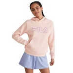 Blusão de Moletom com Capuz Fila Letter Outline Winter - Feminino ROSA CLARO