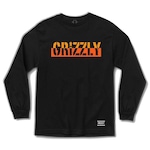 Camiseta Grizzly Manga Longa Two Faced - Masculina PRETO