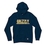 Blusão com Capuz Grizzly Canguru Stamp Hoodie -Masculino AZUL ESCURO