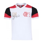 Camisa Flamengo Braziline Retrô Zico - Infantil BRANCO/VERMELHO