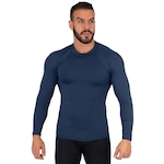 Camiseta Manga Longa Térmica Segunda Pele Vekyo Compressão Proteção UV - Masculina AZUL ESCURO