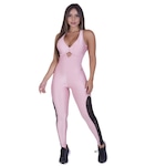 Macacão Longo Orbis Fitness Tiras Nas Costas Bojo - Feminino PRETO/ROSA