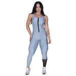 Macacão Orbis Fitness Relevo Detalhe Tela - Feminino AZUL CLARO