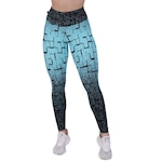 Calça Legging Fitness Orbis Fitness Degrade Cós Alto Poliamida - Feminina AZUL/PRETO