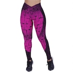 Calça Legging Fitness Orbis Fitness Recortes Degrade Cós Transpassado - Feminina PRETO/ROSA