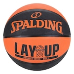 Kit Bola Basquete Spalding Lay-up + Bomba de Ar PRETO/LARANJA