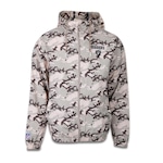 Jaqueta New Era Corta Vento Windbreaker Camuflada NFL Las Vegas Raiders Neutral Wild - Masculino BEGE