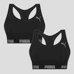 Kit Tops Puma Sem Costura com 2 Unidades - Feminino PRETO