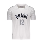 Camisa do Brasil Vôlei Retrô Nº 12 - Masculina BRANCO