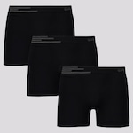 Kit de Cueca Boxer Lupo Fiber - 3 unidades - Adulto PRETO