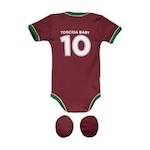 Kit de Uniforme de Futebol do Fluminense para Bebê: Body + Pantufa - Infantil VERMELHO