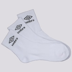 Kit Meia Cano Médio Umbro Tripack - 3 pares - Adulto BRANCO