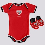 Kit de Uniforme de Futebol do São Paulo para Bebê: Body + Pantufa - Infantil VERMELHO