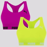 Kit Tops Puma Sem Costura com 2 Unidades - Feminino AMARELO