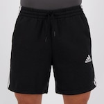 Bermuda Moletom adidas Essentials Stripes - Masculina PRETO/BRANCO