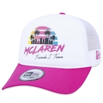 Boné Aba Curva New Era 9Forty A-Frame Trucker Oficial Mclaren F1 Team GP Miami - Ajustável - Adulto BRANCO