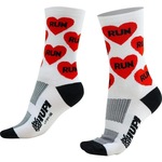 Meia Cano Alto HUPI Love Run LT para pés menores - 34 a 38 - Adulto BRANCO