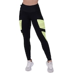 Calça Legging Fitness Orbiss Fitness Suplex Poliamida Recortes Tela e Cirre Zíper Panturrilha - Feminina VERDE