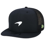 Boné Aba Pré Curvada New Era 9Fifty Trucker Mclaren F1 Team Lando Norris - Ajustável - Adulto PRETO