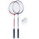 Kit Badminton Hyper Lazer com 02 Raquetes 02 Petecas AZUL