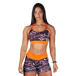 Top Everlast Ever Cross Alça Dupla - Feminino PRETO/LARANJA