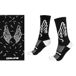 Kit HUPI Bandana + 1 Par de Meias Asas - 34 a 38 - Adulto PRETO