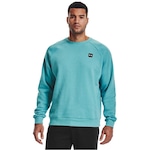 Blusão de Moletom Under Armour Rival Fleece Crew  - Masculino AZUL