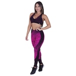 Conjunto Orbis Fitness: Calça Legging Recortes Cós Transpasse + Top Fitness Cruzado Costas Degrade - Feminino PRETO/ROSA