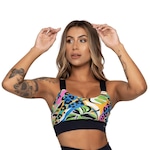 Top Fitness AVA Fitness Wear Suplex Alça Elástico Embutido - Adulto PRETO/AMARELO